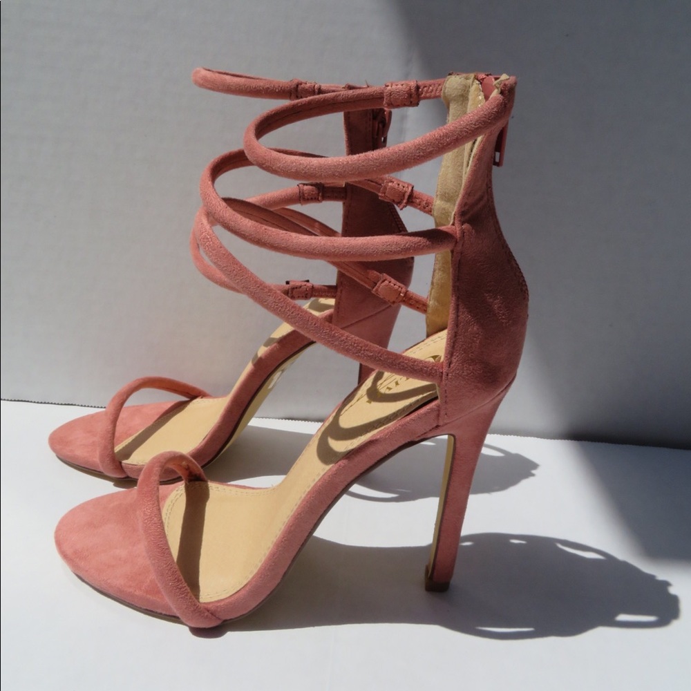 Mauve Suede Strappy Heels